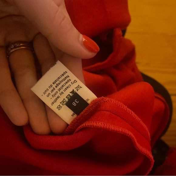 Joseph Wool Red Bishop Sleeve Crew Neck Sweater Dress - Picture 2 of 5